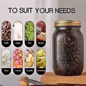 Claplante 4 Pack Glass Storage Jar, 32 oz Regular-Mouth Mason Jars